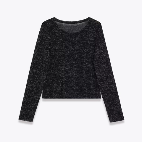 Knit Cardigan Top Women Sparkly Lurex Metallic Glitter Long Sleeve V Neck Bow Metal Buttons Sweet Elegant Streetwear