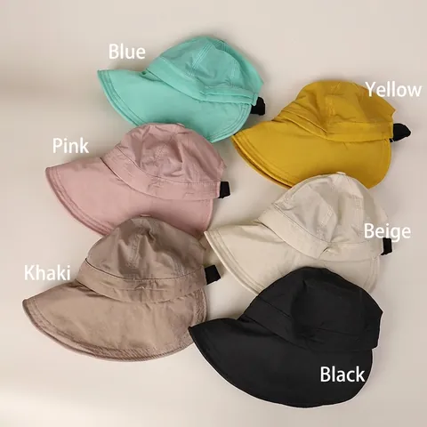 Cappello Da Pescatore Donna Tesa Larga Nylon Asciugatura Rapida Pieghevole Regolabile Estivo Spiaggia Tinta Unita Protezione Solare