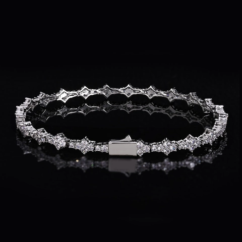 Hip Hop Flugzeug Tennis-Kette Armband Für Herren Damen Luxuriös Kupfer Zirkonia Vereist Stern Gliederarmband Schmuck Geschenk