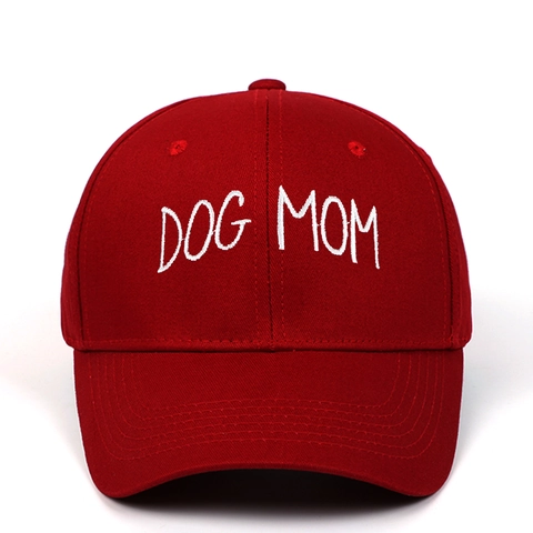 Dog Mom Embroidered Baseball Cap Cotton Twill Adjustable Strapback Hat Casual Outdoor Sun Protection Street Fashion Women