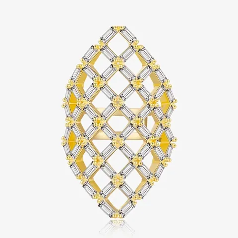 Exaggerated 925 Sterling Silver Hollow Mesh Geometric Finger Ring Full Zirconia Inlaid Fashion Jewelry For Women Gift