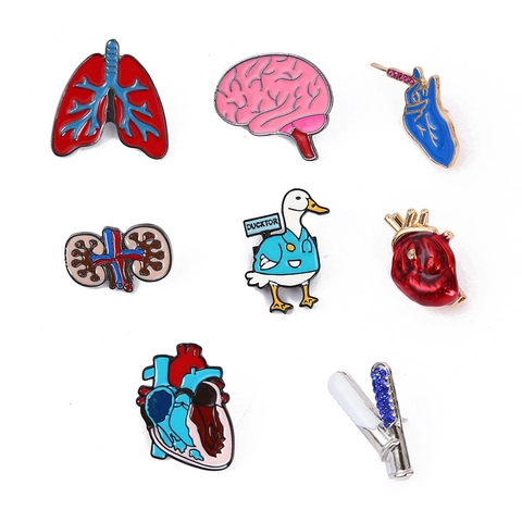 Creatieve Anatomie Orgaan Emaille Broche Legering Pin Hart Hersenen Long Nier Medische Badges Voor Artsen Verpleegkundigen Sieraden