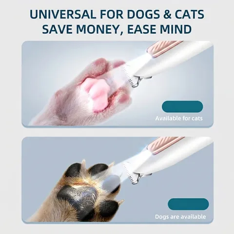 Professional Electric Pet Hair Trimmer With LED Light USB Rechargeable Quiet Clipper For Cat Dog Paws Eyes Ears
