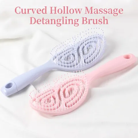 Ontwarrende Haarborstel Geventileerd Gebogen ABS Kunststof Hoofdhuidmassage Voor Nat Droog Haar Styling Tool Ergonomisch