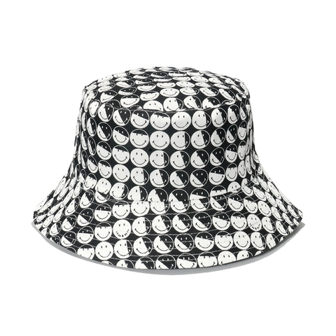 Fischerhut Smiley Gesicht Druck Baumwolle Polyester Doppelseitig Sonnenschutz Sommer Outdoor Freizeit Streetwear Für Damen