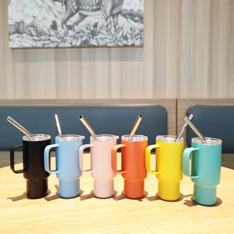 Mini Tumbler With Handle Stainless Steel Insulated Espresso Cup Portable Shot Glass With Lid And Straw Tiny Novelty