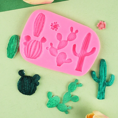 Molde De Silicona De Cactus Y Suculentas DIY Repostería Fondant Decoración De Pasteles Chocolate Resina Artesanía Planta