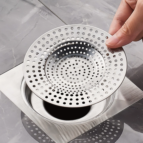 Crépine De Drain De Plancher Universelle Acier Inoxydable 304 Filet À Mèche Attrape Cheveux Anti Colmatage Pour Salle De Bain