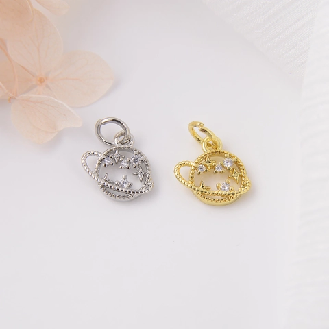 Mini Pianeta Stella Globo Ciondoli Rame Zircone Micro Intarsiato Per DIY Produzione Di Gioielli Orecchini Braccialetti