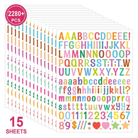 Kleine Alphabet Nummer Aufkleber Vinyl Wasserdicht Bunte Buchstaben Decals Für Scrapbooking Journaling DIY Basteln