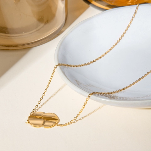 Collana Geometrica Minimalista Placcata Oro In Acciaio Inossidabile Stile INS Gioielli Di Moda Per Donna