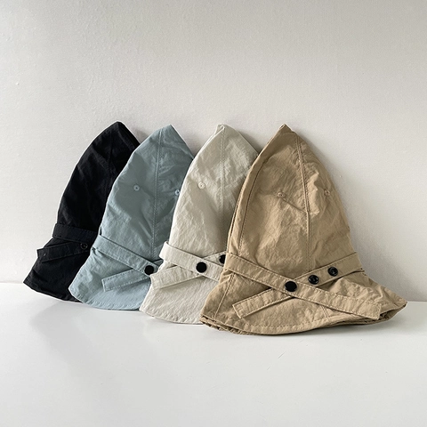 Women Nylon Bucket Hat Quick Dry Sun Protection Wide Brim Japanese Style Foldable Solid Color Summer Beach Hat
