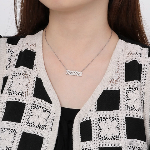 Collana Bracciale Orecchini Mama Lettera Strass Zircone Pavé Regalo Festa Della Mamma Per Donne Moda
