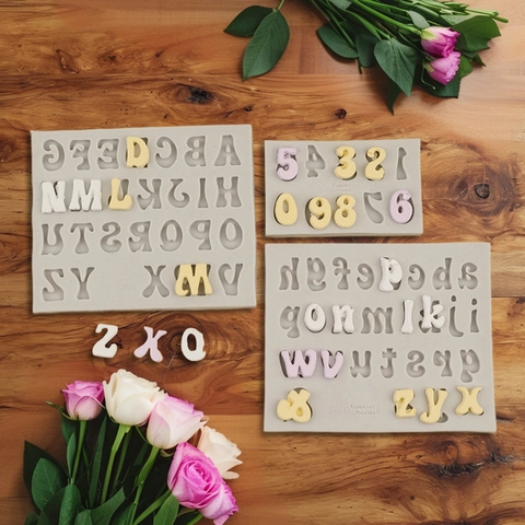 Siliconen Letters Cijfers Vormen Hoofdletters Kleine Letters Alfabet DIY Bakken Fondant Chocolade Klei Taart Decoreren Tool