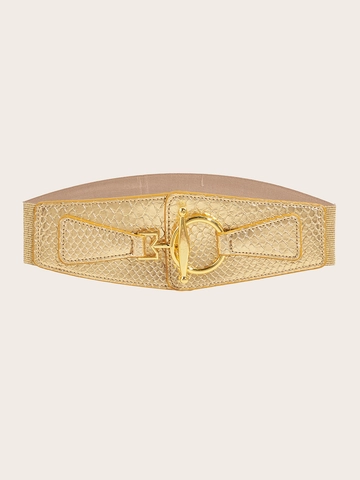 Cintura Corsetto Elastica Larga da Donna Fibbia ad Anello in Lega Metallica Pelle Artificiale Motivo Serpente per Abiti Cappotto