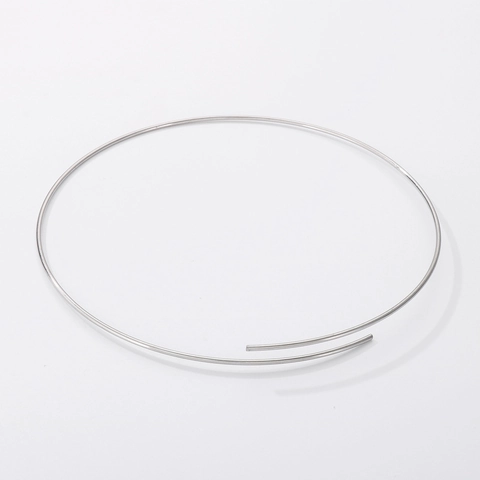 Minimalist Stainless Steel Neck Ring Unisex Silver Tone Polished Torque Choker Plain Circle Necklace DIY Jewelry Finding