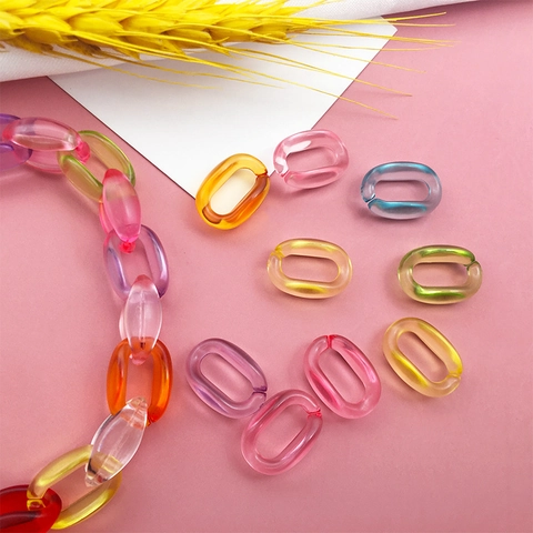 Bunte Acryl Kettenglieder Herz Hummerverschlüsse DIY Schmuck Zubehör U Förmige Verbinder Schlüsselanhänger Handyband Schnallen