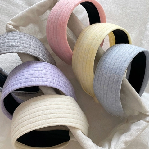 Women's Ribbed Knit Wide Headband Fashion High Top Hair Hoop Soft Fabric Non-slip Headwear Accessory For Daily Washing Face