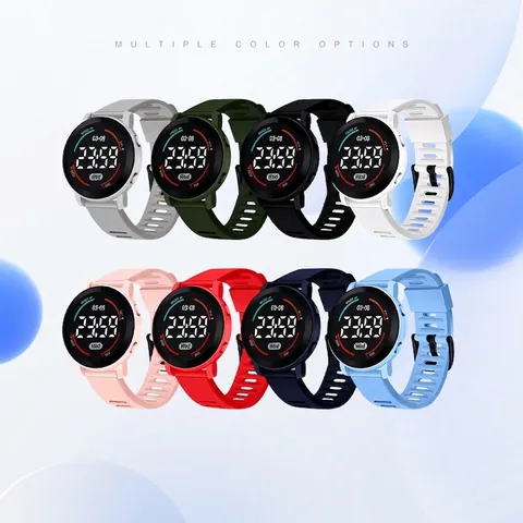 Digital Watch LED Electronic Wristwatch Waterproof TPU Strap Sporty Minimalist For Students Unisex Teens Luminous