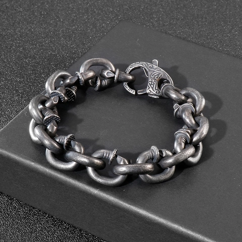Collana E Bracciale Da Uomo In Acciaio Inossidabile Maglie A Chiodo Borchie Quadrate Accessori Moda Punk