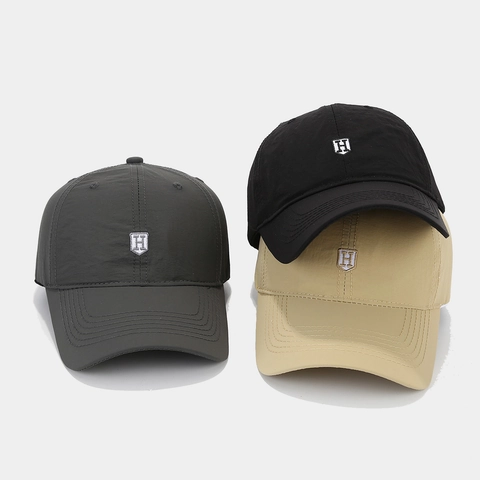 Baseball Cap Cotton Quick Dry Sun Protection Adjustable Embroidered Letter H Shield Casual Sporty Unisex Hat
