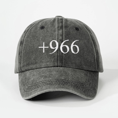 Gorra De Béisbol De Algodón Lavado Vintage Bordado +966 Sombrero Retro Ajustable Protección Solar