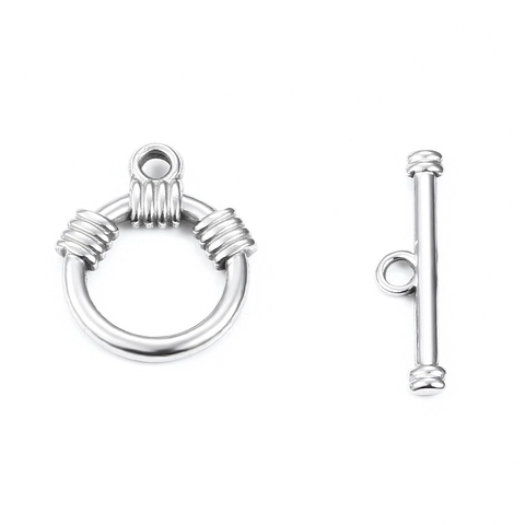 Fermoir à Bascule OT en Acier Inoxydable Connecteurs Cercle Rond Barre en T Pour Bricolage Collier Bracelet Bijoux