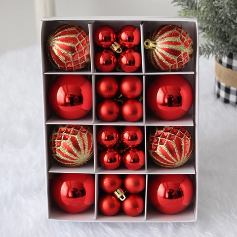 Bolas De Navidad Plástico Inastillable Galvanizado Texturas Mixtas Decoraciones Árbol Festivo Fiesta Hogar