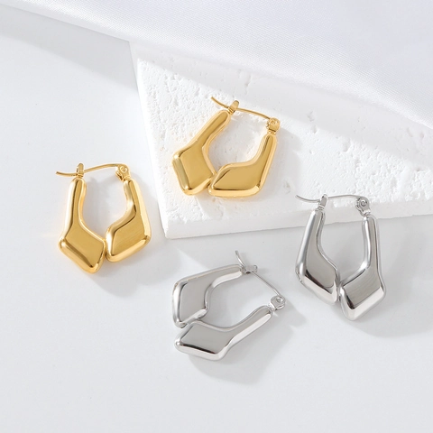 Pendientes De Aro Geométricos Irregulares De Acero Inoxidable Joyería De Moda Moderna Minimalista Para Mujer