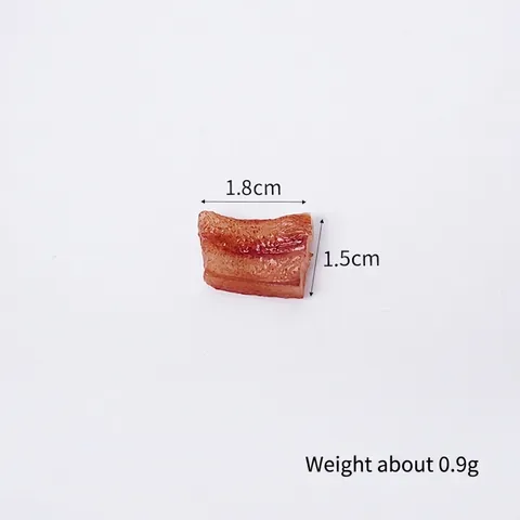 Modello Di Cibo Realistico In Miniatura Fette Di Pancetta Di Maiale PVC Materiale Fai Da Te Per Casa Delle Bambole Oggetto Di Scena
