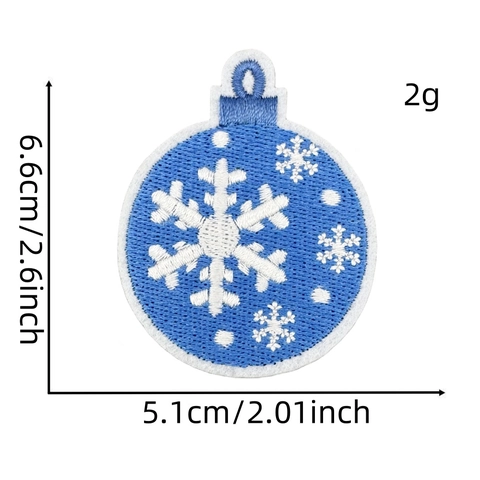 Écussons Brodés Thème Hiver Noël Bleu Blanc Flocon De Neige Bonhomme De Neige Applique En Tissu À Repasser Décor De Vêtements