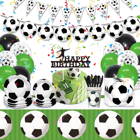 Forniture Per Feste A Tema Calcio Stoviglie Usa E Getta Piatti Bicchieri Tovaglioli Striscioni Palloncini Per Compleanno