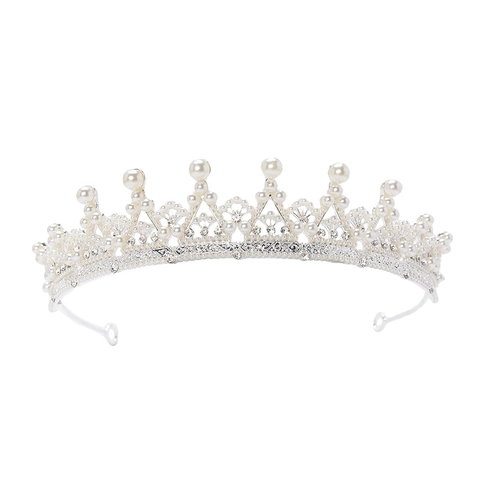 Corona Da Sposa Tiara Lega Strass Perla Artificial Sintetica Vintage Accessori Capelli Matrimonio Per Donne Principessa Elegante