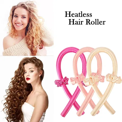 Heatless Hair Curler Headband Satin Satin Foam Ribbon Overnight Curls Styling Tools With Scrunchies And Claw Clip Wave Formers