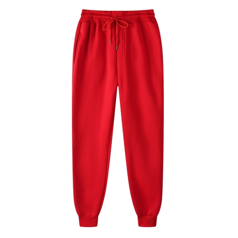 Men Jogger Pants Cotton Blend Fleece Lined Drawstring Elastic Waist Sweatpants Pockets Casual Sports Slim Solid Color