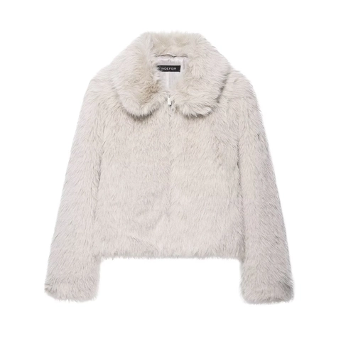 Faux Fur Jas Dames Ritssluiting Reverskraag Kort Mantel Casual Winter Warm Buitenwear Chic
