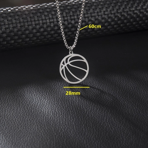 Collar Con Colgante De Baloncesto Acero Inoxidable Estilo Deportivo Joyería De Moda Mujeres Hombres
