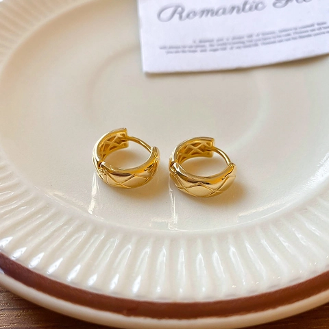 Vintage Geometric Earrings For Women Niche Design Metal Brushed With 925 Sterling Silver Earring Post Minimalist