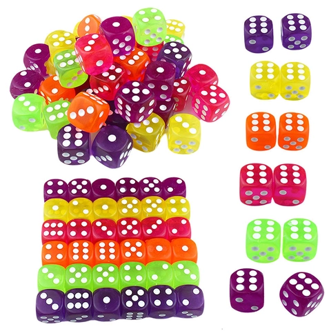 Dés Cubiques En Acrylique Transparent Coloré Coins Arrondis Pour Jeux De Société Jouets Éducatifs
