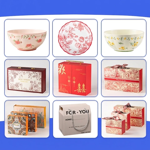 Ceramic Bowls Microwave Safe Underglaze Color Dinnerware Heat Resistant Modern Minimalist Scalloped Edge Cereal Rice