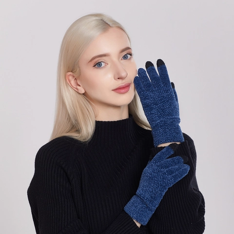 Guanti In Maglia Di Ciniglia Da Donna Invernali Caldi Compatibili Con Touch Screen Antivento Morbidi Termici Per Signore
