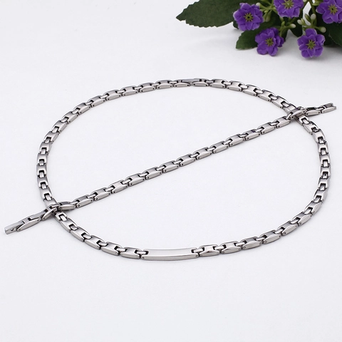 Collana Magnetica Per La Salute In Acciaio Inossidabile 316L Dettagli Vite Industriale Catena In Titanio Per Uomo Donna