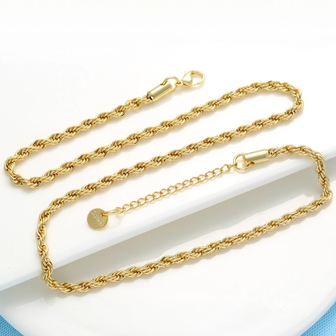 Collana A Catena In Acciaio Inossidabile Minimalista Maglia A Corda Resistente Allo Scolorimento Accessorio Fai Da Te