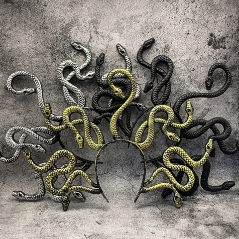Cerchietto Serpente Medusa Copricapo Costume Halloween Plastica Texture Squame Realistica Per Festa Cosplay Mascherata