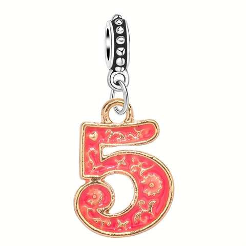 Aleación DIY Joyería Dijes Números Arábigos Árbol de Navidad Papá Noel Unicornio Perro Globo Esmalte Colgante para Pulsera Collar Mujer