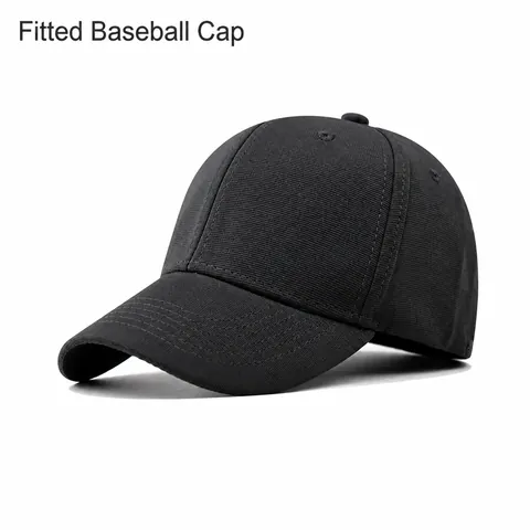 Classic Fitted Baseball Cap Plain Solid Color Stretchable Breathable Curved Brim Sun Hat Polyester Sports Casual Headwear