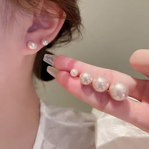 Orecchini A Lobo Perla Artificial Retrò Francesi Sintetici Rosa Con Perno In Argento Gioielli Minimalisti Per Donne