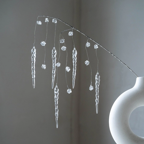 Ramas De Navidad Perlas De Cristal Acrílico Icicle Sauce Adorno Colgante Transparente Fiesta Vacaciones Hogar Decoración