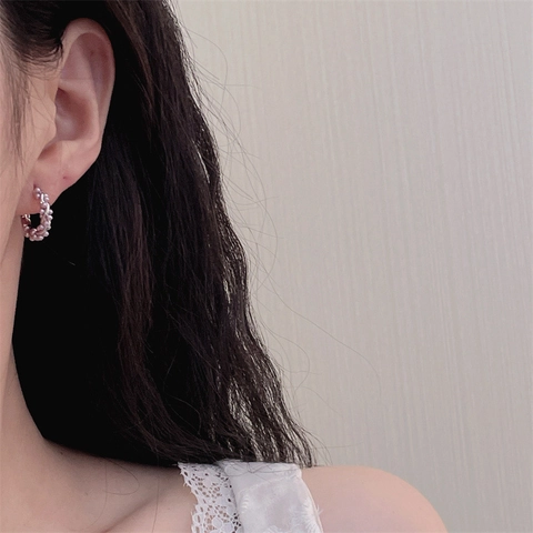 Boucles D'oreilles Créoles Vintage Françaises En Cuivre Avec Fausses Künstliche Perles Élégantes Bijoux Pour Femmes Style Versatile