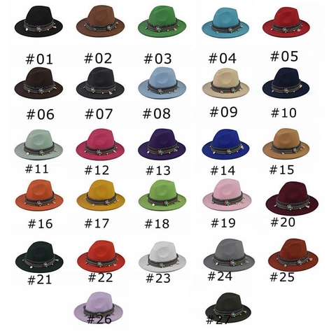 Bohemian Wide Brim Fedora Hat Ethnic Woolen Felt Jazz Hat Decorative Band Turquoise Look Beads Tassels Unisex Outdoor Travel Sun Protection Hat